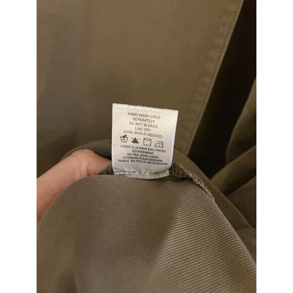 Anthropologie Skirt Women's Small Ro & De Olive Green Asymmetrical Wrap Pencil - Picture 8 of 8